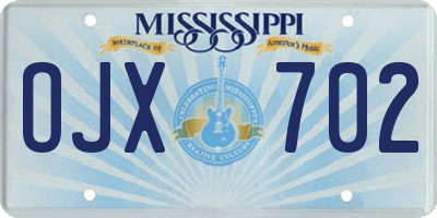 MS license plate OJX702