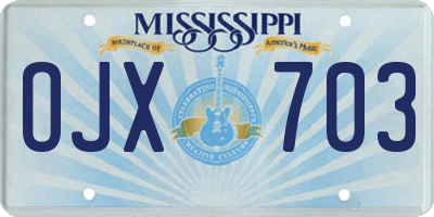 MS license plate OJX703