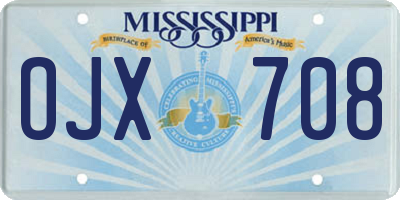 MS license plate OJX708