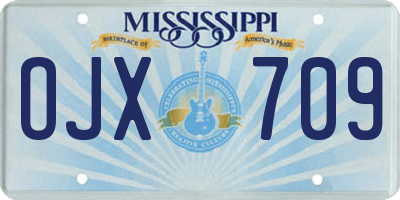 MS license plate OJX709