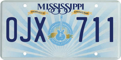 MS license plate OJX711