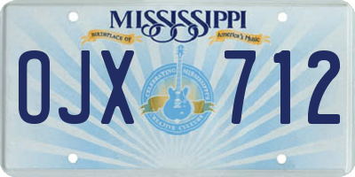 MS license plate OJX712