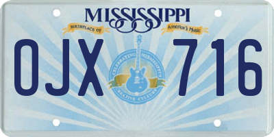 MS license plate OJX716