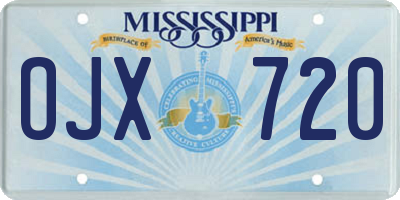 MS license plate OJX720
