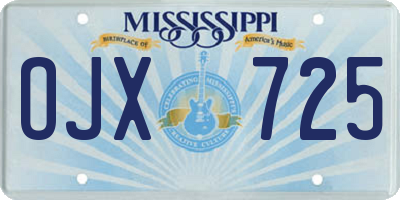 MS license plate OJX725
