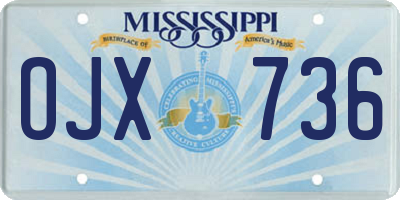 MS license plate OJX736