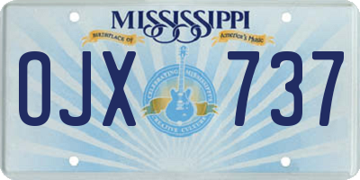 MS license plate OJX737