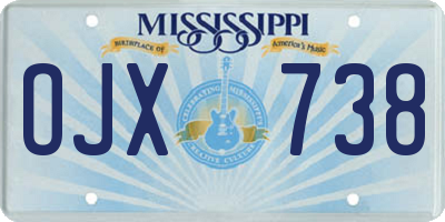 MS license plate OJX738
