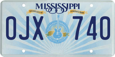 MS license plate OJX740