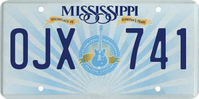 MS license plate OJX741