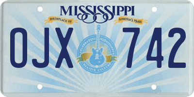 MS license plate OJX742