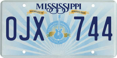 MS license plate OJX744