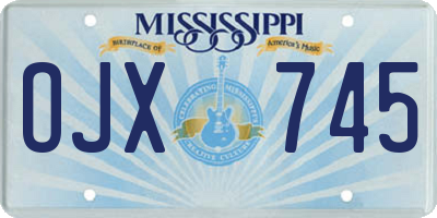 MS license plate OJX745
