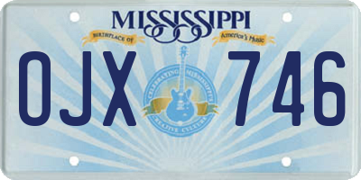 MS license plate OJX746