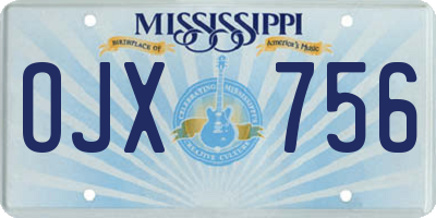 MS license plate OJX756