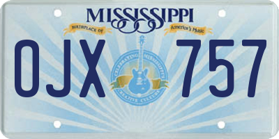 MS license plate OJX757