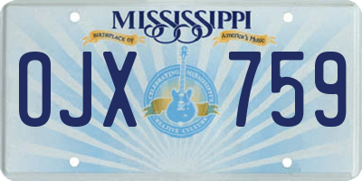 MS license plate OJX759