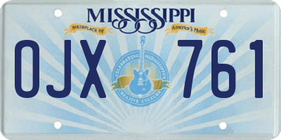 MS license plate OJX761