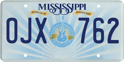 MS license plate OJX762