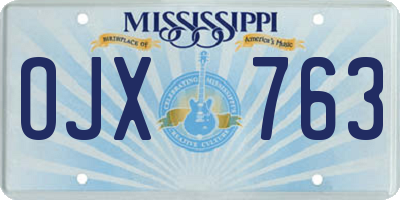 MS license plate OJX763