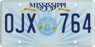 MS license plate OJX764