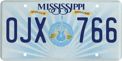 MS license plate OJX766
