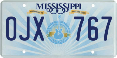MS license plate OJX767