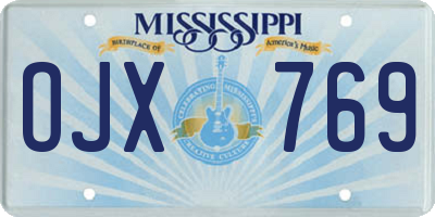 MS license plate OJX769