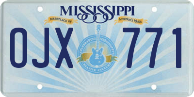 MS license plate OJX771