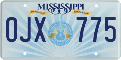 MS license plate OJX775