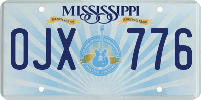 MS license plate OJX776