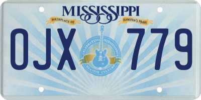 MS license plate OJX779