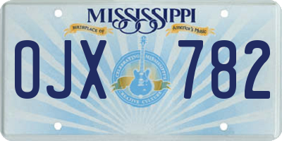 MS license plate OJX782