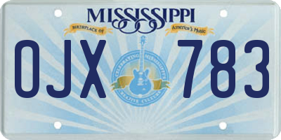 MS license plate OJX783