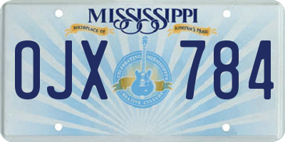 MS license plate OJX784