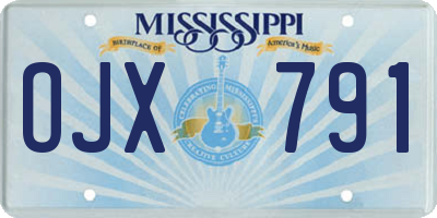 MS license plate OJX791