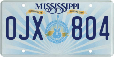 MS license plate OJX804