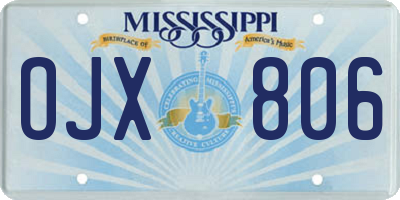 MS license plate OJX806