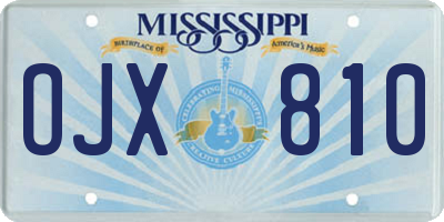 MS license plate OJX810