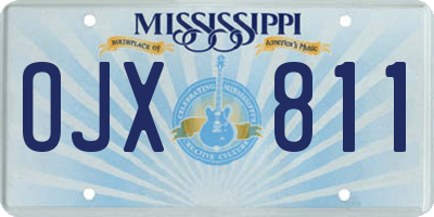 MS license plate OJX811