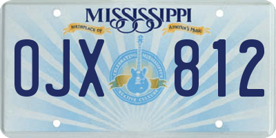 MS license plate OJX812