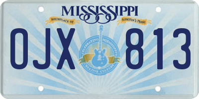 MS license plate OJX813
