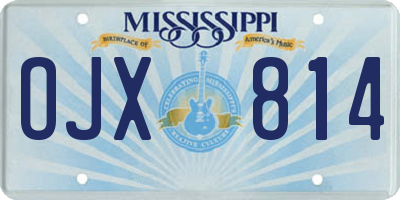 MS license plate OJX814