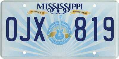 MS license plate OJX819