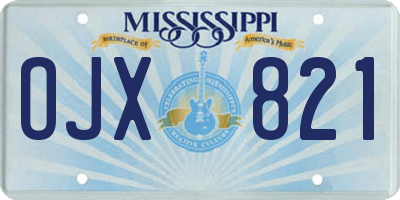 MS license plate OJX821