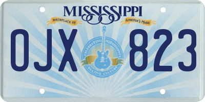 MS license plate OJX823