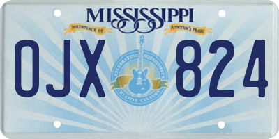 MS license plate OJX824
