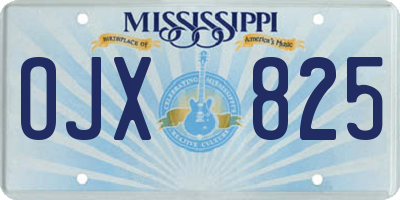MS license plate OJX825