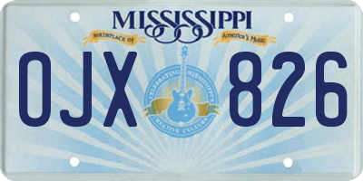 MS license plate OJX826