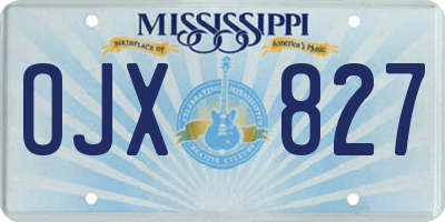 MS license plate OJX827
